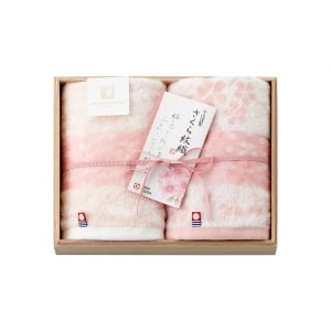 今治タオル さくら紋織 桜染め （木箱入り）SM2220  (ウォッシュタオル2P)
