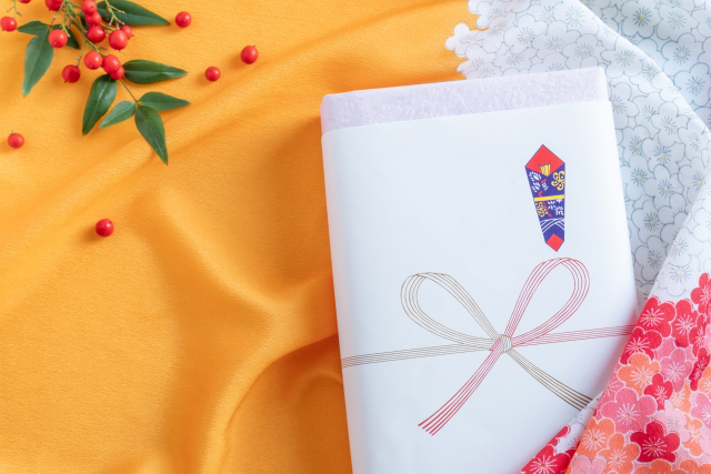 熨斗とメッセージカード