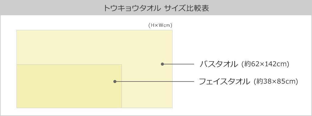 Hotman トウキョウタオル タオルサイズ表