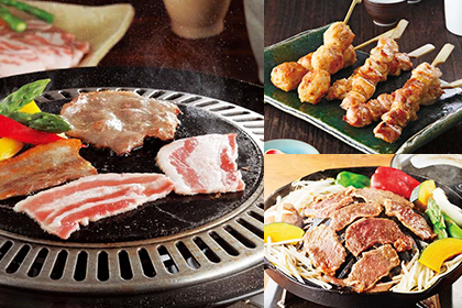 おいしいお肉の贈り物 鹿児島黒豚の焼肉用肉、名古屋コーチンの焼き鳥セット、マトンの味付ジンギスカンセット