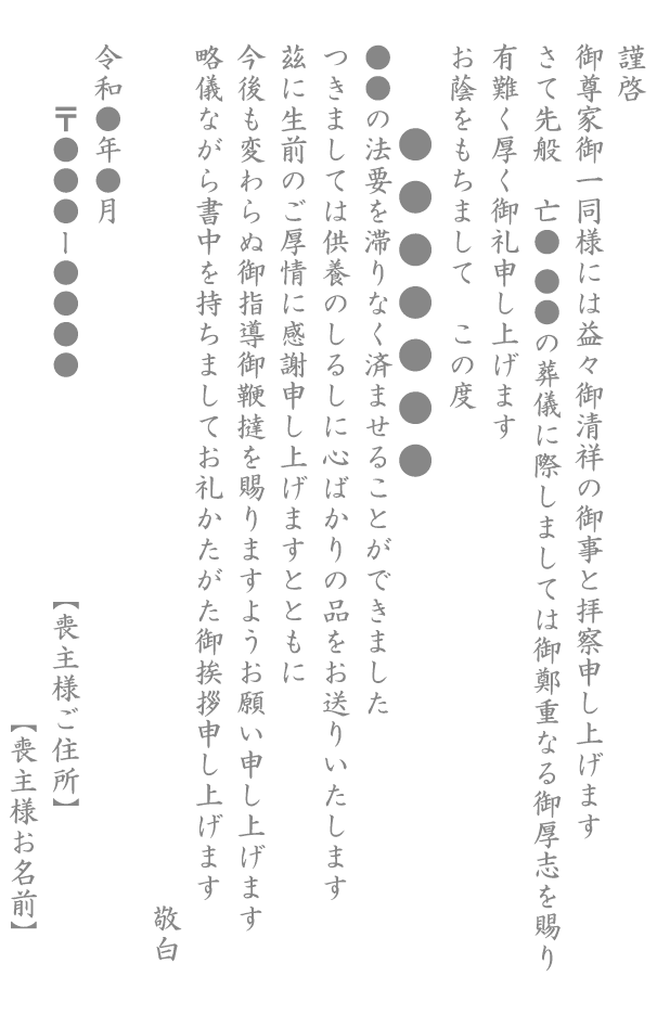 本文様式Ｂ（仏式　戒名有り）