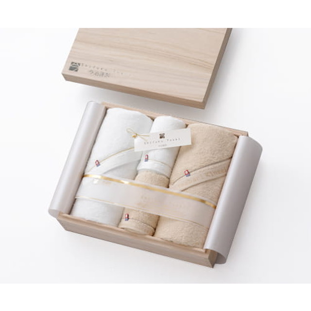 今治謹製 Shifuku Towel(至福タオル) 木箱入り SH2410 (バスタオル2P/フェイスタオル2P) [CONCENT]コンセント