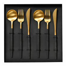 商品画像 Cutipol(クチポール) GOA（ゴア） テーブルセット Black×Gold　【専用化粧箱入り】