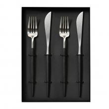 商品画像 Cutipol(クチポール) GOA(ゴア) テーブルナイフ・フォークセット Black×Silver 【専用化粧箱入り】