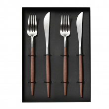 商品画像 Cutipol(クチポール) GOA（ゴア） テーブルナイフ・フォークセット Brown×Silver　【専用化粧箱入り】