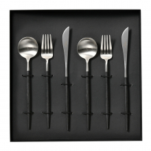 商品画像 Cutipol(クチポール) GOA（ゴア） デザートセット Black×Silver　【専用化粧箱入り】