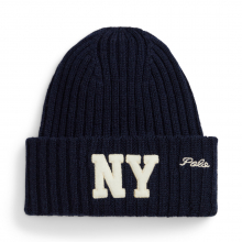商品画像 POLO Ralph Lauren（ポロ ラルフ ローレン）NY パッチ リブニット ウール ビーニー[ニューポート ネイビー]【ラッピングバッグ】