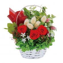 商品画像 【母の日専用】プリザーブドフラワー籠入り[レッド]