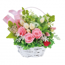 商品画像 【母の日専用】プリザーブドフラワー籠入り[ピンク]