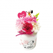 商品画像 【母の日専用】スヌーピーフラワーキャニスターＨＵＧ（プリザーブドフラワー）[M-SN5810]