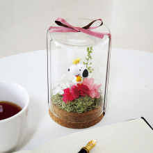 商品画像 【母の日専用】スヌーピーテラリウムＨＵＧ（プリザーブドフラワー）[M-SN5827]