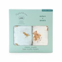 商品画像 aden+anais（エイデンアンドアネイ） gelato pique collection おくるみスワドル（2枚組） ダイナソー・ベア