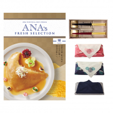 商品画像 ANAフレッシュセレクション グルメ カタログギフト 「輝」　Hコース＋箔一金箔箸【風呂敷包み】