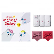 商品画像 のびのびBaby　カタログギフト　もっと！コース　+今治 綾 フェイスタオル3枚セット【風呂敷包み】