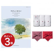 商品画像 やさしいみらい カタログギフト （ゆらりコース）＋今治 綾 フェイスタオル3枚セット