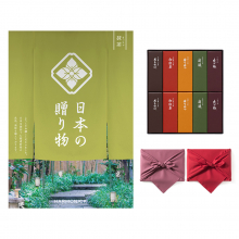 商品画像 日本の贈り物　カタログギフト　抹茶(まっちゃ)+とらや 羊羹【風呂敷包み】