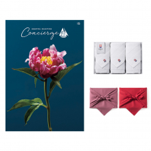 商品画像 ハートフルセレクションコンシェルジュ ISコース+ 今治 綾 フェイスタオル3枚セット【慶事用・風呂敷包み】