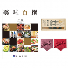 商品画像 美味百撰 グルメカタログギフト 片栗(かたくり)＋箸一膳(小紋六瓢)【風呂敷包み】