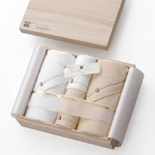 今治謹製 Shifuku Towel（至福タオル） 木箱入り　SH2410 (バスタオル2P／フェイスタオル2P)