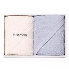 商品画像 Hotman (ホットマン) 1秒タオル ホットマンカラーシリーズ ハンドタオル2枚セット(アイボリー×ブルー)(HC-10003・IVO)