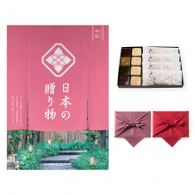 商品画像 日本の贈り物　カタログギフト　中紅（なかべに）+＜KOGANEAN＞【風呂敷包み】こがねもなか・こいねり・どら各4個