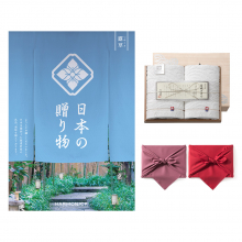 商品画像 日本の贈り物　カタログギフト　露草（つゆくさ）+今治謹製 『白織タオル』 木箱入り SR2039 (フェイスタオル２P)