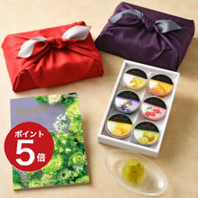 商品画像 PREMIER(プルミエ) カタログギフト ラフィネ + 銀座千疋屋 銀座ゼリー(6個入り) セット【京都・風呂敷包み】