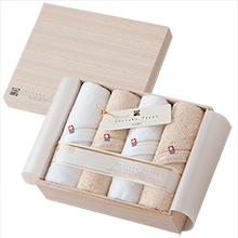 今治謹製 Shifuku Towel（至福タオル） 木箱入り　SH2460 (フェイスタオル4Ｐ)