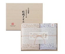 今治謹製 『紋織タオル』 タオルセット IM7750 (バスタオル×2　木箱入り）
