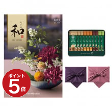 商品画像 和（なごみ） カタログギフト 芭蕉布（ばしょうふ）　+スターバックス プレミアムミックスギフト（SBP-20B）【風呂敷包み】