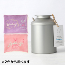 商品画像 Narue（ナルエー）ランドリーケース小＆ とみおかクリーニング洗濯洗剤オリジナル（ミルク缶入）ギフトセット（A）