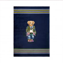 商品画像 RALPH LAUREN HOME（ラルフ ローレン ホーム）TB HERITAGE BEAR  フリース スロー ブランケット（NAVY）