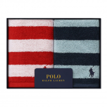 商品画像 POLO RALPH LAUREN HOME（ポロ ラルフ ローレン ホーム）ウォッシュタオル２枚セット（レッド・ブルー）【化粧箱入り】