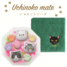 商品画像 Uchinoko mate ラムネと金平糖とハンカチ(クロネコ)