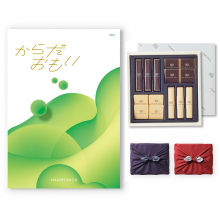 商品画像 【10月14日より出荷予定】からだおもい(雑誌ターザン×タニタ食堂とコラボしたカタログギフト) KDKコース+帝国ホテル チョコレート(TA-20BE)セット【京都・風呂敷包み】