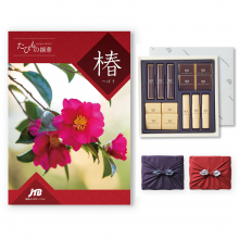 商品画像 【10月14日より出荷予定】JTB たびもの撰華 カタログギフト 椿(つばき)+帝国ホテル チョコレート(TA-20BE)セット【京都・風呂敷包み】