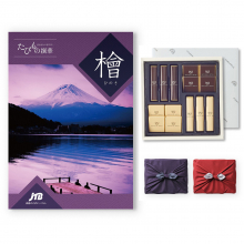 商品画像 【10月14日より出荷予定】JTB たびもの撰華 カタログギフト 檜(ひのき)+帝国ホテル チョコレート(TA-20BE)セット【京都・風呂敷包み】