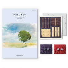 商品画像 【10月14日より出荷予定】やさしいみらい カタログギフト(ゆらりコース)+帝国ホテル チョコレート(TA-20BE)セット【京都・風呂敷包み】