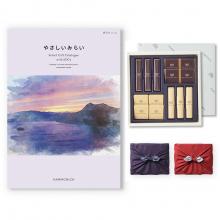 商品画像 【10月14日より出荷予定】やさしいみらい カタログギフト(きらりコース)+帝国ホテル チョコレート(TA-20BE)セット【京都・風呂敷包み】