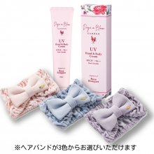 商品画像 Narue（ナルエー）コットンベロアリボンヘアバンド＆Days in Bloom（デイズインブルーム） ガーデン UV ハンド・ボディークリーム＜ローズブーケ＞