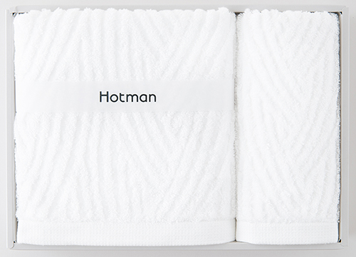 Hotman ホットマン 1秒タオル Current カレント シリーズ バスタオル ハンドタオル各1枚セット ホワイト Ft Wh Concent コンセント