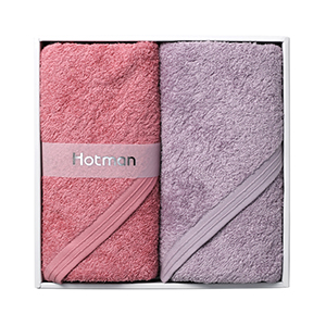 Hotman (ホットマン) 1秒タオル ホットマンカラーシリーズ ヘアタオル2枚セット（RO/PU） HT-10043