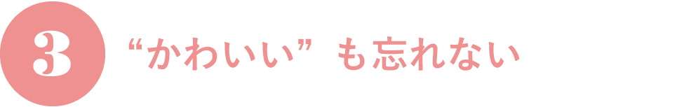 3.“かわいい”も忘れない